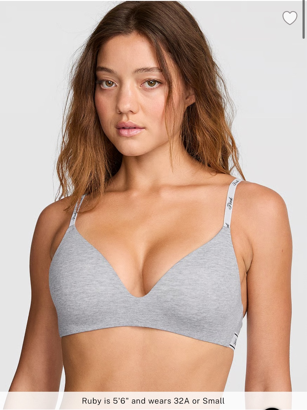 PINK Victoria's Secret Gray Logo-Trim Bralette